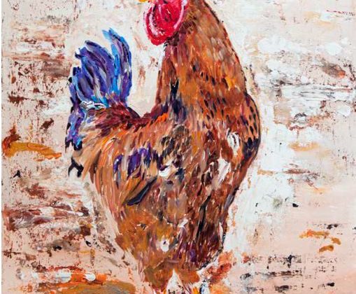 Il Gallo, 2018 Acrilico su tavola, 87x114,5