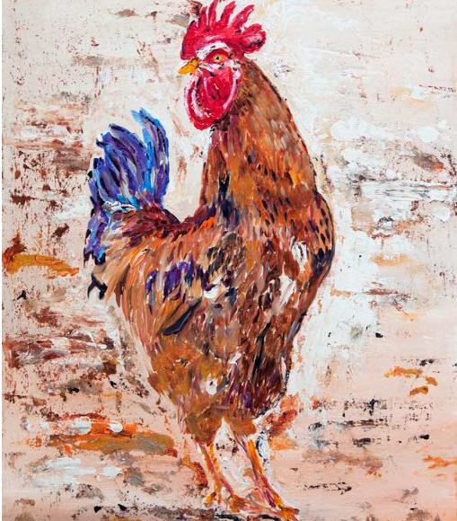 Il Gallo, 2018 Acrilico su tavola, 87x114,5