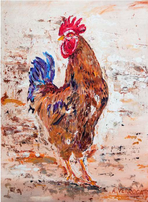 Il Gallo, 2018 Acrilico su tavola, 87x114,5