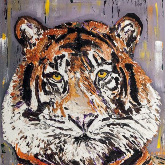 La Tigre, 2018 Acrilico su tavola, 100x100